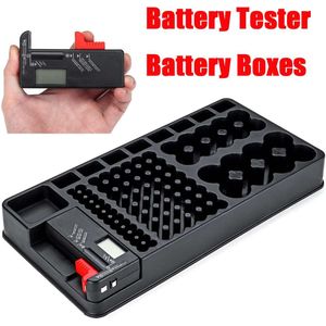 98 Grids Batterij Organizer Holder Tester Batterij Caddy Rack Case Box Inclusief Batterij Checker Voor Aa Aaa D C 9V