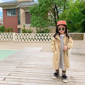 Herfst Jongens Meisjes Koreaanse Stijl Mode Lange Geul Kids Effen Kleur Oversized Windjack Jassen