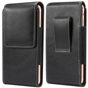 Universal Pouch Lederen Case 4.7-6.9 inch voor iPhone Samsung Huawei Xiaomi met Kaarthouder Riemclip Holster