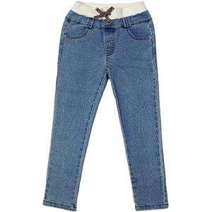 Meisje Tiener Skinny Jeans Klassieke Hoge Taille Skinny Jeans Medium Blue Denim Broek Meisjes Legging Jeans Winter Fleece Broek 5P0665