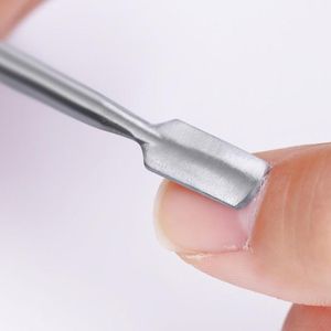 Geboren-Pretty Rvs Dode Huid Cuticula Pusher Nail Schraper Manicure Tool
