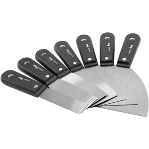 7Pcs Stukadoors Crown Molding Stopverf Gereedschap Set Schraper Blade Spatel Vullen Met Handvat Bouw Schop Gipsplaten Carbon Staal