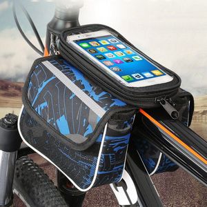 Fiets Voor Touch Screen Telefoon Tas Op Het Frame Mountainbike Top Tube Bag Cyclus Fietstassen Tas Zadeltas Voor fiets Accessoires