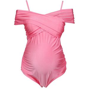 Bathing Suit Women One Piece Maternity Tankinis Summer Solid Swimsuit Off Shoulder Pregnant Beachwear Ruffles Suits