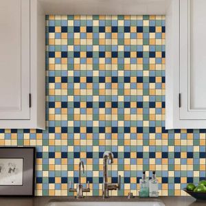 Zelfklevende Mozaïek Tegel Sticker Bad Backsplash Moderne Eenvoud Waterdichte Woondecoratie Vloer Kast Pvc Behang