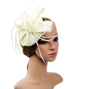 Vrouwen Dames Solid Handgemaakte Tovenaar Feather Mini Top Hat Haar Clip Bruid Wedding Party Cap