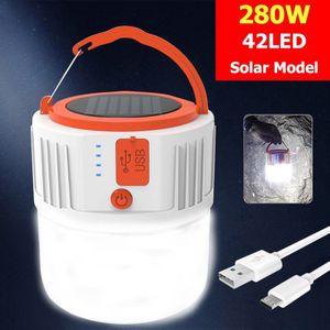 Draagbare Lantaarns Solar Led Camping Licht Voor Outdoor Tent Lamp Nood Vissen Lichten Usb Oplaadbare Lamp Thuisgebruik 5 Versnellingen