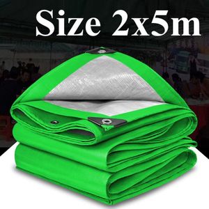 Groen-Zilver 0.32Mm Pe Dekzeil Regendicht Doek Zonnescherm Zeil Boot Auto Vrachtwagen Luifel Tarp Grondzeil Camping Waterdicht doek