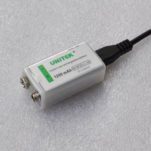 1PCS USB 9V Oplaadbare Li-Ion Batterij 1200mAh 6F22 lithium ion cel voor KTV microfoon Gitaar EQ rook alarm multimeter