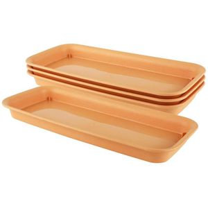 Plastic Plant Potten En Schoteltjes 16 Inch, Elke Set Van 4, bloempot Lade Resin Plant Lekbak Base Tray