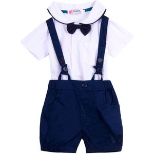 Citgeett Peuter Baby Baby Jongens Outfits Strikje Wit T-shirt Bib Broek Overalls Kinderen Kleding Set Zomer Mode 3pcs Ss