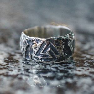 Eyhimd Viking Mannen Wolven Van Odin Valknut Smeden 316L Rvs Ring Pagan Nordic Amulet Biker Sieraden