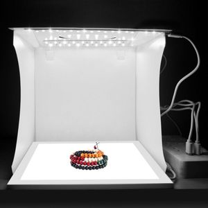 Vouwen Fotostudio Doos Lightbox Fotografie Softbox Lichtbak Studio Schieten Tent Photobox Met 2 Led Panelen 6 Achtergronden