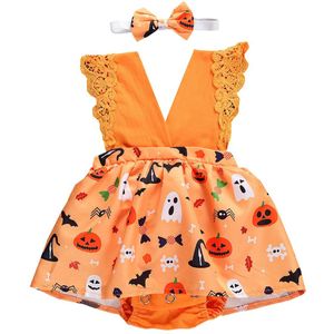 Halloween Peuter Kids Baby Meisje Jongen Kant Kleding Sweet Romper Jumpsuit Rokken Outfits