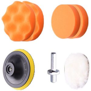 6 Stuks Buffing Pad Set Draad 3/4/5Inch Auto Polijsten Pad Kit Voor Auto Polijstmachine + Boor Adapter M10 Power Tools Accessoires