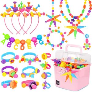 600 Pcs Pop Kralen, Diy Sieraden Maken Kit -Arts En Ambachten Speelgoed Voor Kinderen Leeftijd 3yr-8yr, 1 Kg Pop Snap Kralen Set Maken Ket