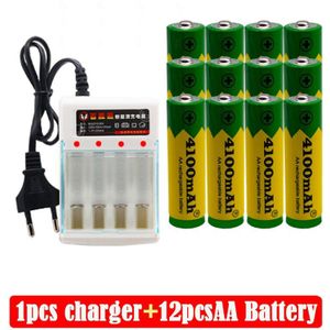 Aa Oplaadbare Batterij 4100Mah 1.5V Alkaline Oplaadbare Batery Voor Led Licht Speelgoed Mp3 + Lader