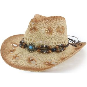 Zon Hoeden Western Cowboy Panama Brede Rand Met Band Belted Stro Hoeden Natual Raffia Zomer Luxe Weave Handgemaakte Mannen Vrouwen hoeden