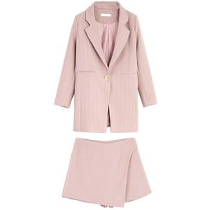 Mode Vrouwen Rok Past Een Knop Notched Gestreepte Blazer Jassen En Slim Mini Rokken Twee Stukken Ol Sets Vrouwelijke Outfits