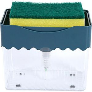 soap box+1 scouring pad Soap Dishwashing Detergent Press Dispenser Sponge Cleaning Pad Container dish brush for Kitchen Cleaning