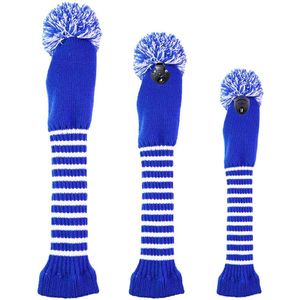 3Pcs #1 #3 # Ut Hybride Golf Headcover Gebreide Pom Pom Retro Classic Head Cover Fit Voor driver Hout En Fairway Hout