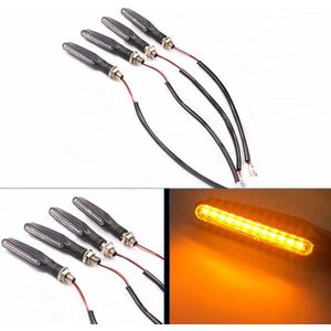 2 Pcs Waterdichte Motorfiets Knipperlichten Vloeiende Knipperende Motor Achterlichten 12 Led Signaal Lamp Voor Motorbike Indicator Blinker