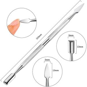 Taoye Teemo 1Pcs Nail Art Gereedschap Rvs Cuticle Pusher Dubbele Kop Lepel Remover Gereedschap Voor Manicure Nail Art care Pusher