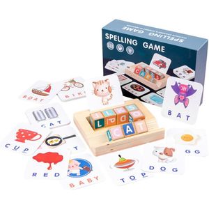 1 Set Houten Blok Spelling Speelgoed Houten Educatief Woorden Spelling Spel