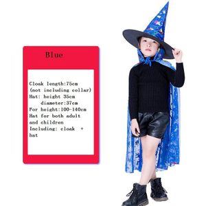 Kids Halloween Kostuum Heks Wizard Cloak Cape Top Wees Hoed Set Cosplay Party Toverstokjes Meisjes Jongens Goochelaar Outfit