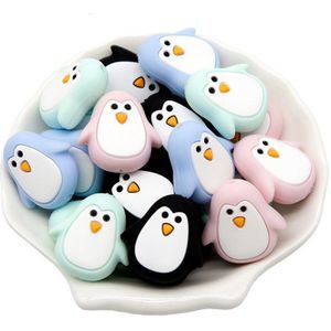 Leuke-Idee 10Pcs Silicon Penguin Kralen Food Grade Tandjes Kralen Diy Baby Tandjes Verpleging Ketting Fopspeen Ketting Accessoires