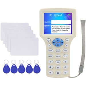 10 Frequentie Nfc Smart Kaartlezer Schrijver Rfid Copier Duplicator 125Khz 13.56Mhz Usb Fob Kopiëren Gecodeerde Key Card uid