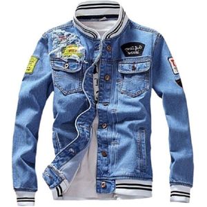 Mens Denim Jacket 2022 Lente Casual Slim Fit Stand Kraag Pilot Rits Jassen Mannelijke Streetwear Mannen Losse Jean Mode jassen