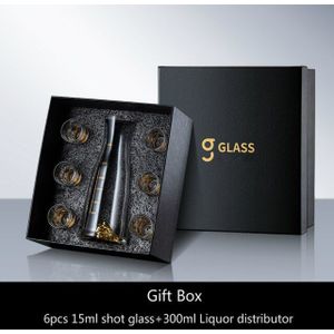 High-End Goud Folie Drank Cup Pak Crystal Glas Voor Thuis Mini Shot Glas Chinese Stijl Fijne Wijn Divider geschenkdoos Wijn Bril