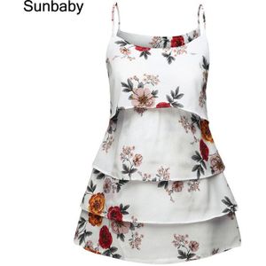 Sunbaby Verpleging Top Chiffon Stof Vest Met Bloemen Patroon Borstvoeding Kleding T04016