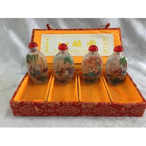 Collectie Van Een Set Van Acht Horse Pictures Van Snuff Fles Met Chinese Handgemaakte Antieke Glazen Interieur Schilderij