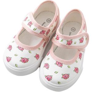 DB12878 Dave Bella Lente Baby Meisje Roze Schoenen Pasgeboren Meisje Casual Schoenen Print Schoenen