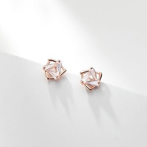 Mloveacc 100% 925 Sterling Zilver Geometrische Driehoek Kristallen Oorbellen Sieraden Mode Voor Vrouwen Meisjes Dochter