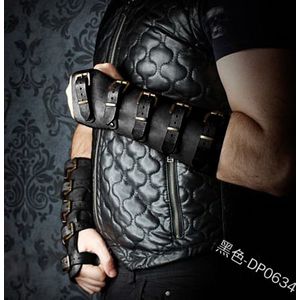 Steampunk Viking Lederen Bracers Middeleeuwse Retro Gesp Verstelbare Lederen Handschoenen Vambraces Cosplay Armband Kostuum