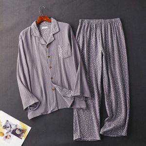 Lente Mannen Pyjama Set 100% Katoen Pijama Comfortabele Pyjama Sets Voor Mannelijke Lange Mouw Pyjama Nachtkleding Thuis Pak Plus Size