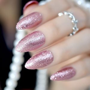Zwart Ombre Franse Nagels Sharp Ending Acryl Nail Tips Glitter Gel Cover Gradiënt Wees Nagels Valse met Lijm Tabs