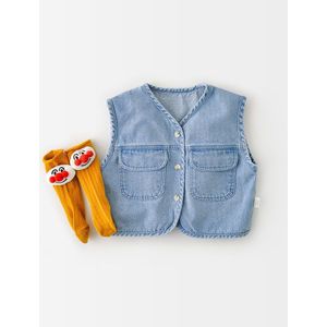 Lente Jongens En Meisjes Baby Denim Vest Zachte Comfortabele Buitenmantel Peuter Meisje Kleding Tops Vest