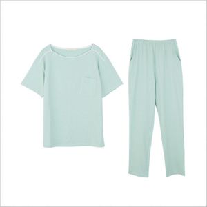 Lente Zomer Homewear Mannen Casual Pyjama Sets Mannelijke Katoen Nachtkleding Pak Mannen Korte Mouw Ronde Kraag T-shirt & broek