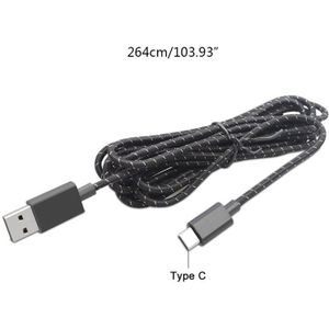 264Cm Usb Naar Type C Data Oplaadkabel Voor PS5 Schakelaar Gamepad Mobiel Tablet