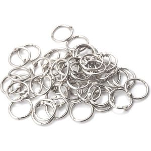 50 Stks/partij Nietje Boek Bindmiddel 20Mm Buitendiameter Loose Leaf Ring Sleutelhanger Borgring Ring