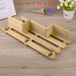 Houten Muur Gemonteerde Plank Houder Magazijnstelling Organizer Opknoping Home Decor Drie Layer Haak Type Muur Opslag Rekken