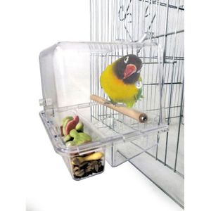 Praktische Acryl Transparante Pet Papegaai Vogel Feeders Kooi Opknoping Vogel Feeder Lade Automatische Vogel Feeders Kooi Accessoires
