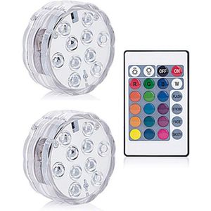 10 Led Remote Controlled Rgb Submersible Light Battery Operated Divinglight Lamp Outdoor Vaas Kom Garden Party Decoratie Lamp