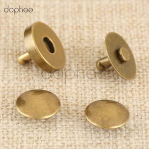 Dophee 10 stuks 14/18mm Magnetische Snap Klinknagels Stud Sluiting Sluiting Knoppen Fastener 2 Kleuren Voor DIY Lady portemonnee Zakken Kleding