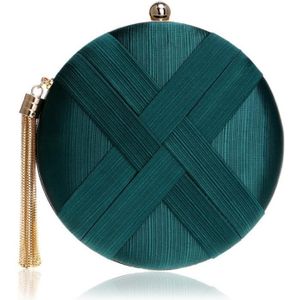 Luxe Banket Clutch Zijde Diner Kwastje Banket Boutique Diamond Deurslot Kleine Ronde Tas Prachtige Rode Deken handtassen