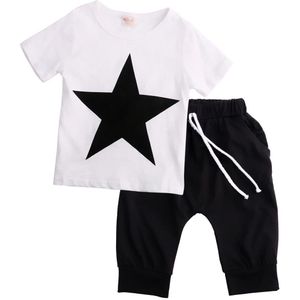 Zomer Peuter Kids Baby Boy Kleding Ster T-shirt Tops Harembroek 2 Stuks Outfits Set Kleding 2-7T